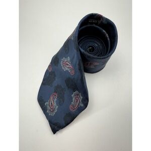Vintage Christian Dior Blue Neck Tie Paisley Pattern Made in USA